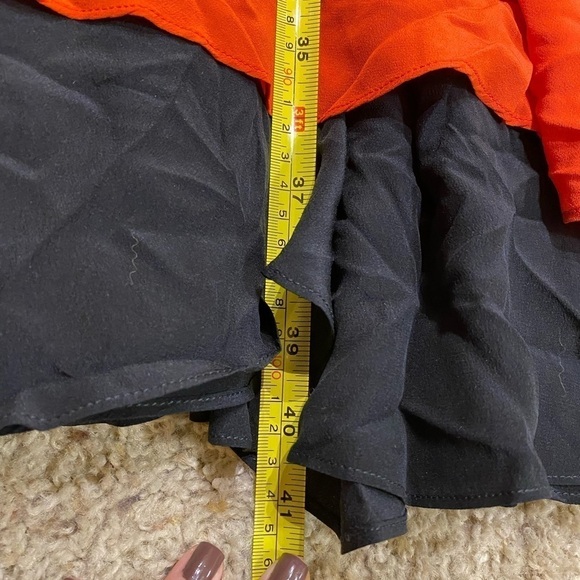 Derek Lam Women’s Silk Dress Red & Black Size 8 Knee Length Flowy Layered Dress - Picture 9 of 10